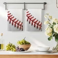 thumbnail image 2 of Baseball Kitchen Towels Set of 2, Red White Texture Sports Ball Minimalist Soft Microfiber Dish Towels, Absorbent Quick-Dry Washable Dishcloths for Kitchen Cleaning, Drying Dishes, 18x28 Inches, 2 of 9