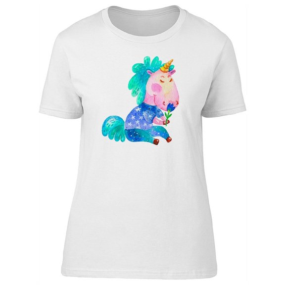Colorful Unicorn With Shirt T-Shirt Women -Image by Shutterstock, Female x-Large