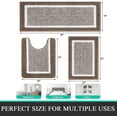 thumbnail image 3 of Findosom 3pcs Bathroom Rugs Set with U-Shaped Mat, Non Slip, Quick Drying, Ultra Soft and Water Absorbent Bath Rug Mat Carpet Machine Washable 18"x26"+18"x48"+U Shape 20"x24" Coffee, 3 of 10