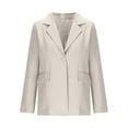 thumbnail image 6 of New Summer Fashion for All GaThRRgYP 2025 Fall Plus Size Button Blazer for Women,Ladies Solid Color Long Sleeve Lapel Real Pocket Suit Jacket White S, 6 of 7