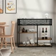 thumbnail image 4 of Gymax 4-Tier Console Table w/ Wire Basket Narrow Sofa Table w/ shelf Industrial Bookcase, 4 of 10