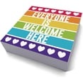thumbnail image 2 of Zomyto 5x5 Inches Love Heart Decor Welcome Sign Desk Decor Wooden Box Sign Inspirational Funny Diversity Pride Rustic Wood Block Plaque Box Office Shelf Table Decoration Everyone Is Welcome Here, 2 of 6
