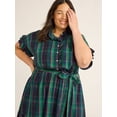 thumbnail image 3 of Free Assembly Women’s and Women's Plus Cotton Ruffle Midi Dress with Short Sleeves, Sizes XS-4X, 3 of 4