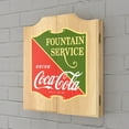 thumbnail image 4 of Coca-Cola Fountain Service Dart Board Cabinet Set with 6 Steel Tip Darts, 4 of 7