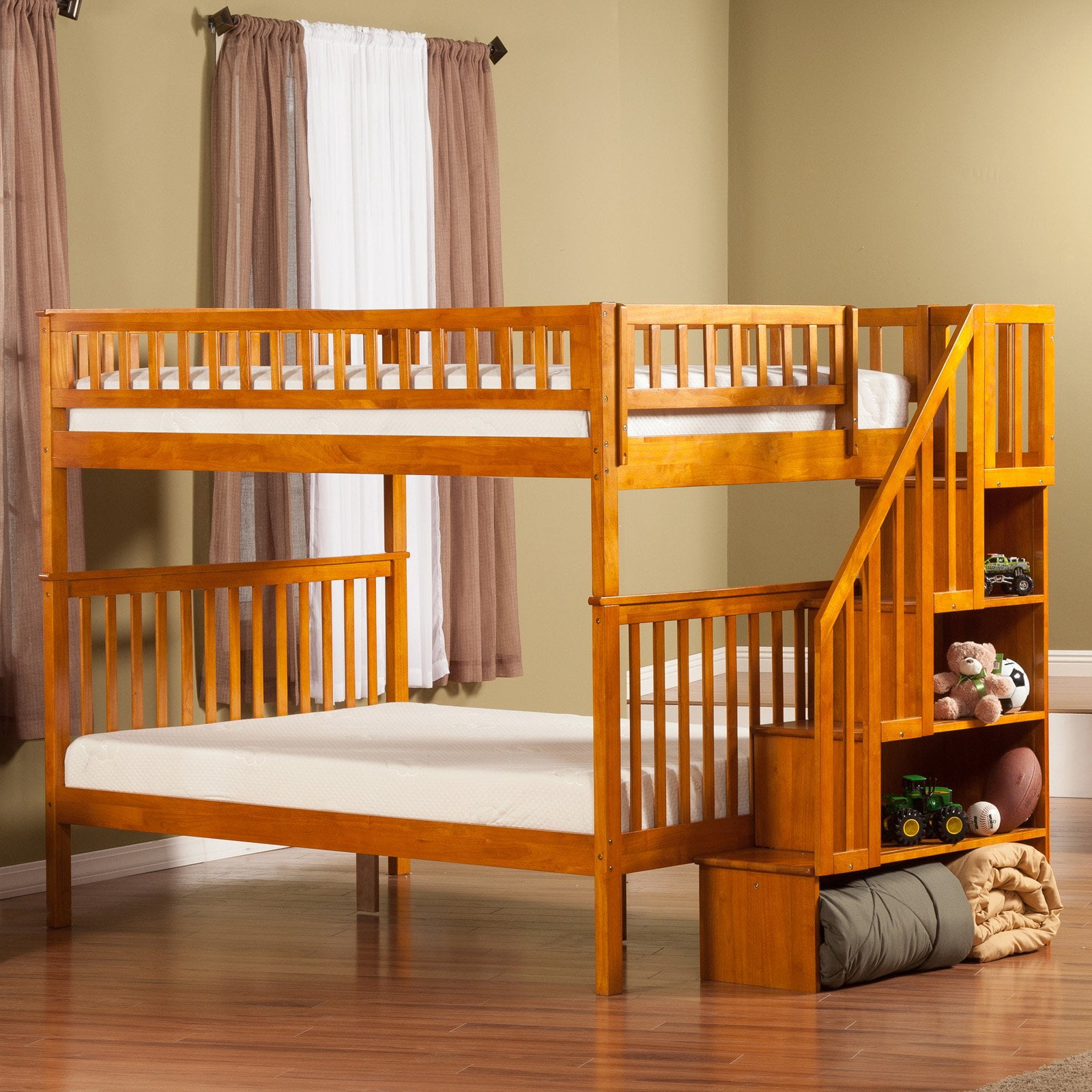 Woodland Full Over Full Staircase Bunk Bed