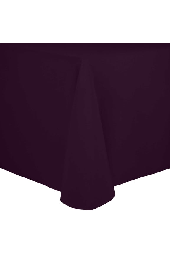 (10 Pack) Cotton-feel 60 x 120-Inch Oval Tablecloth - for Home Dining Tables, Aubergine Eggplant Purple