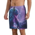 thumbnail image 2 of Cauagu Mystical White gorilla Jungle Print Men's Swim Trunks,Hawaiian Bathing Suit Swimsuits Beach Shorts with Pockets for Men Quick Dry Swimming Board Shorts-Medium, 2 of 6