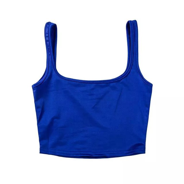 EGNMCR Débardeurs pour Femmes Mode Femmes Sans Manches Gilet Décontracté Coussinet de Poitrine Court Débardeurs
