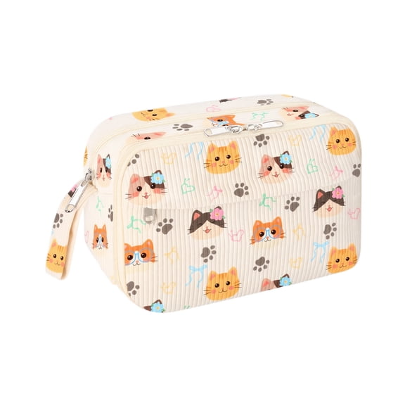 Cute Pencil Case,Large Corduroy Zippered Pencil Case Pouch, aesthetic Pencil Bag with Compartments, Pencil Pouch School Supplies