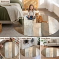 thumbnail image 6 of Rustic Wood Barn Round Living Room Rugs 3.3 ft, Brown Watercolor Striped Minimalism Washable Area Rug with Non-Slip Sturdy Edge Binding Round Front Door Mat Floor Carpet for Entryway, 6 of 9