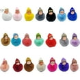 thumbnail image 4 of Keychain Pendant Plush Baby Doll Fashion Keyring Girl Cute Handicraft Decoration Purse Wallet Backpack Bag Hanging Key Chain Cute Handicraft Light Gray, 4 of 6