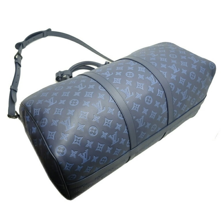 Pre-Owned Louis Vuitton Keepall Bandouliere 50 Women's and Men's Boston Bag  M45731 Monogram Shadow Leather Navy (Good)