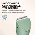 thumbnail image 3 of Meridian Premium Trimmer Smooth Bikini & Body Hair Electric Pubic Grooming Shaver, Waterproof, for Women & Men, Sage, 3 of 10