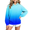 thumbnail image 2 of Otntypg Ombre Hoodies for Girls Lightweight Casual Fall Long Sleeve Tie Dye Gradient Color Printed Hooded Pullover Tops Trendy Oversized Basic Atheltic Sweatshirts, 2 of 6