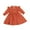 Orange, variant on Odeerbi Kids Girls Ruffle Long Sleeve Cotton Dress Spring Summer Cute Princess Dresses Solid Color Round Neck Sweet A-Line Dress Kids Girls Clothes