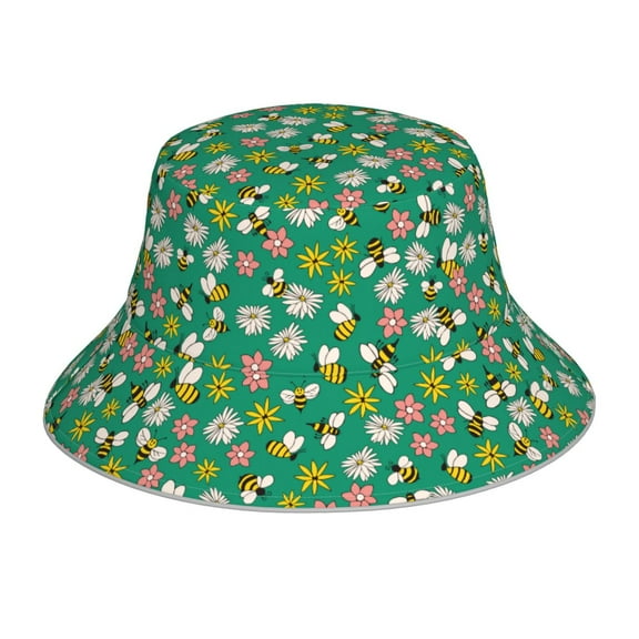 Balery Flying Bees Sun Hats for Men Women Bucket Hat UPF 50  Buckey Hat Boonie Hat Foldable UV Protection Hiking Beach Fishing Summer