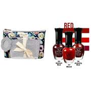 3 Kleancolor Reds Nail Polish + Primrose Hill Makeup Bag