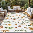 thumbnail image 2 of Yellow Spring Floral Outdoor Rug for Patio/Deck/Porch, Non-Slip Large Area Rug 4 x 6 Ft, Flowers Leaves Elegant Pastoral Indoor Outdoor Rugs Washable Area Rugs, Reversible Camping Rug Carpet Runner, 2 of 8