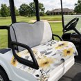 thumbnail image 4 of Yellow Floral Spring Golf Cart Seat Covers, Summer Botanical Gray Farmhouse Golf Cart Seat Towel Cover for 2/4 Seater Bench Seats, Breathable Washable Dust & Sun Protection Seats Blanket 51''x31'', 4 of 9