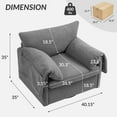 thumbnail image 2 of LUCKHAO  Oversized Swivel Accent Chair,40“ Teddy Fabric Upholstered Barrel Armchair with Metal Base,Comfy Extra Wide Seat Deep Seat Single Sofa Chair for Living Room, 2 of 12