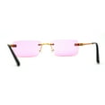 thumbnail image 4 of Art Nouveau Luxury 90s Rimless OG Narrow Rectangle Sunglasses Gold Solid Pink, 4 of 4