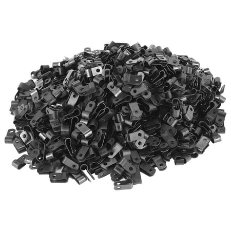 

1000 Pcs 1/4 Inch Black Nylon R-Type for Mounting Indoor Outdoor Rope Light Electrical Wire Clamp Fastener