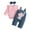A-4-741-Pink, variant on Caqnni Baby Girls Outfit Girls 2PCS Fall Winter Clothing Set Color Block Round Neck Toddler Girls Long Sleeve Top Pants Set for Girls 6 9 12 18 24 Months，12-18 Months，Pink