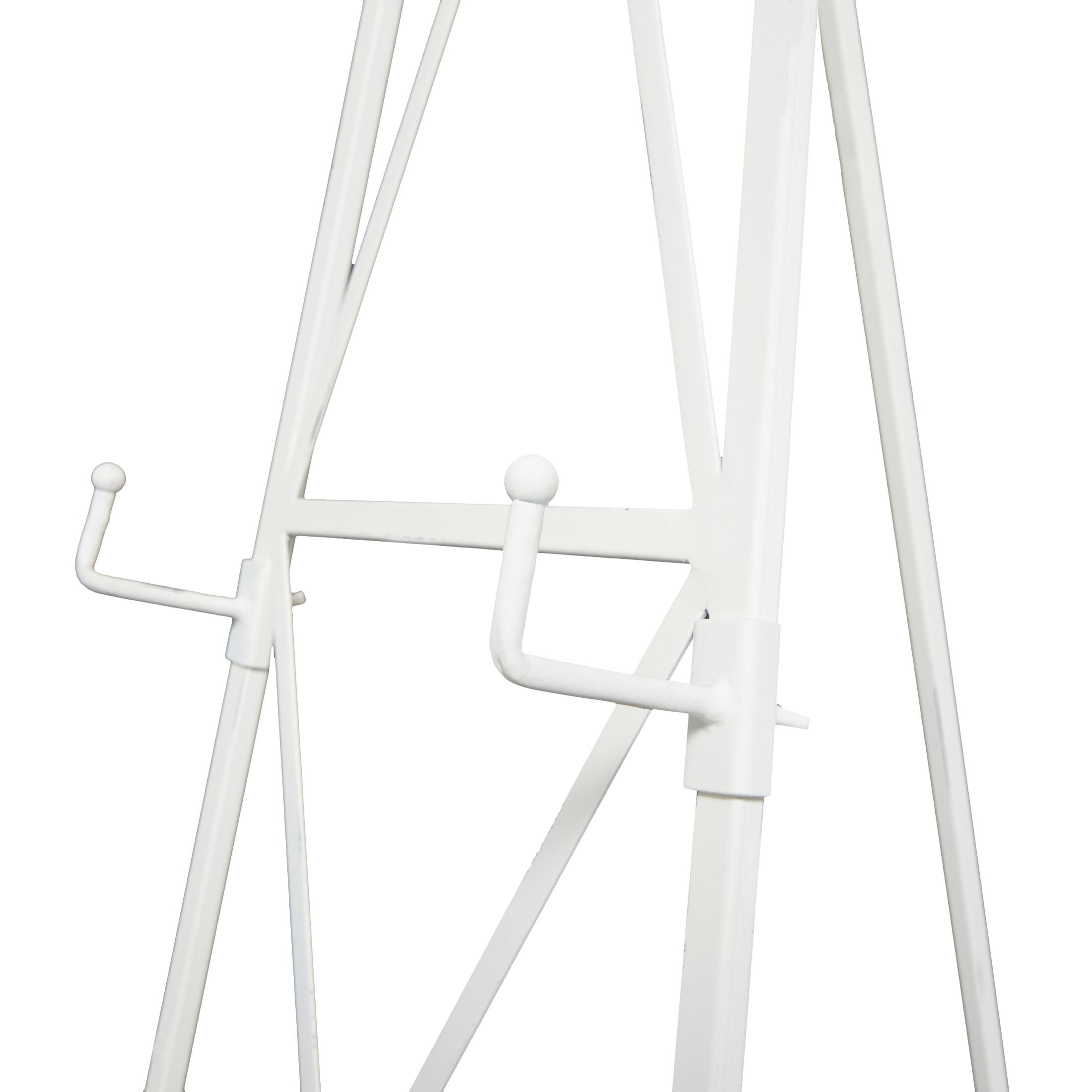 DecMode 16" x 54" White Metal Tall Adjustable Floor 2 Tier Easel, 1-Piece