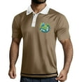 thumbnail image 2 of Yiaimeir Men's Three Button Printed Lapel Short Sleeve T-Shirt Top Streetwear,Size M-3XL, 2 of 4