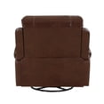 thumbnail image 6 of Pemberly Row Faux Leather Swivel Glider Manual Reclining Chair in Brown, 6 of 8