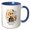 Blue/White, variant on 3drose, Zombies Love Brains. You Are Safe. Sarcastic Funny Halloween Gift, 11oz Two-tone Black Mug
