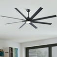 thumbnail image 2 of 84-Inch Super Large Black Ceiling Fan with 8 Aluminum Blades, Remote Control & Reversible Direction - 6-Speed DC Motor, LED Light & Timer for High Ceilings, 2 of 9