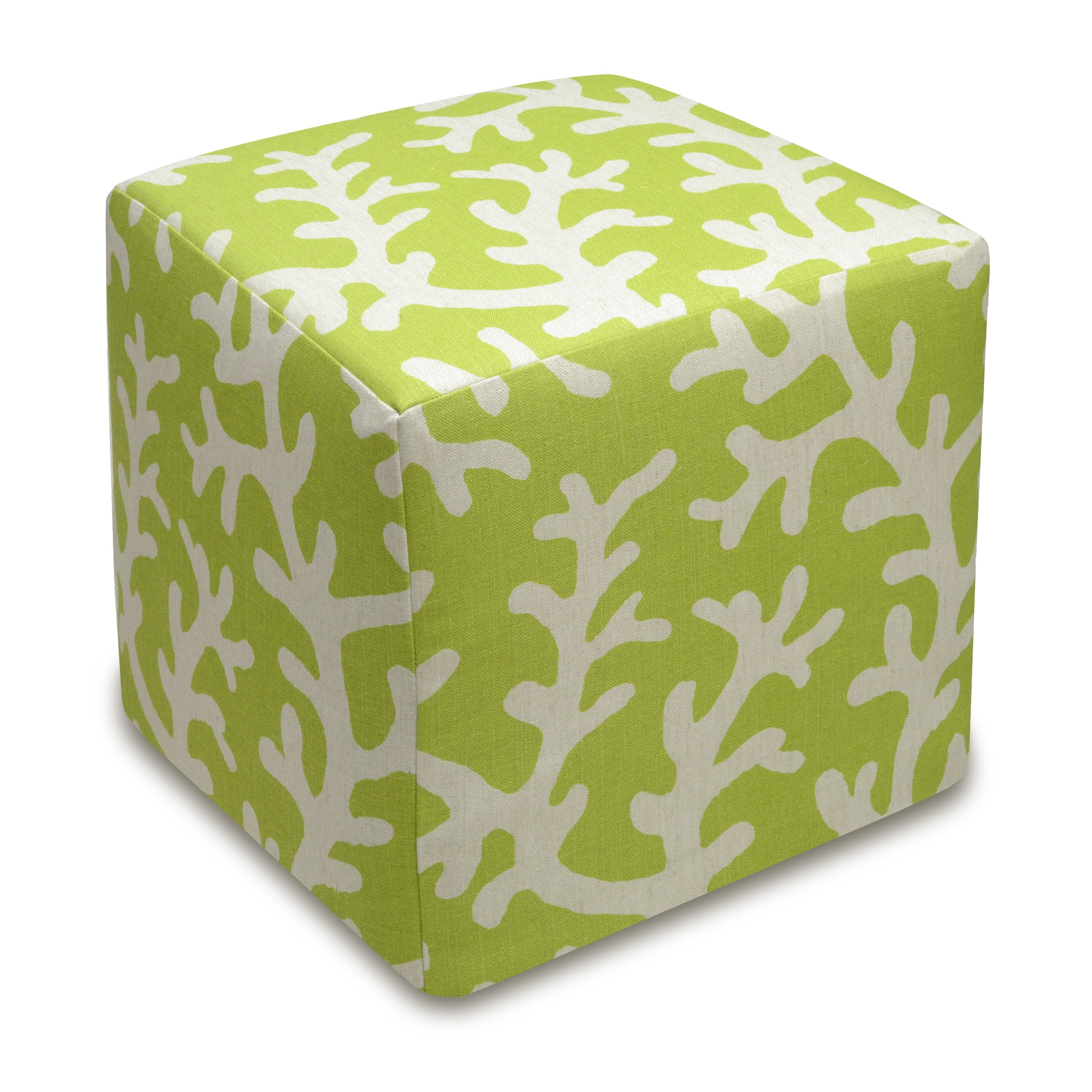 123 Creations Coral Linen Upholstered Cube Ottoman
