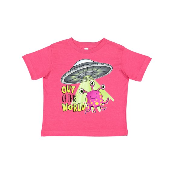 Inktastic Out of This World Cute Pink Alien Ufo Boys or Girls Toddler T-Shirt