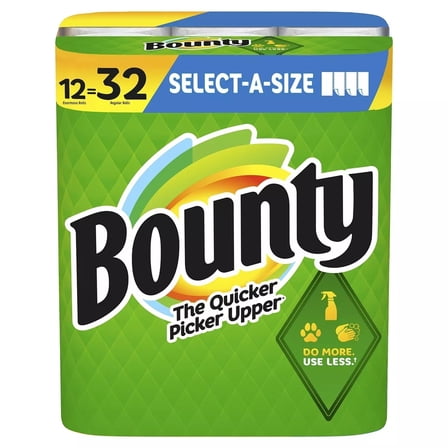 Bounty Select-A-Size 2-Ply Paper Towels, 120 Sheets/Roll (12 Rolls)