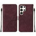 thumbnail image 2 of Embossed Wallet Case for Samsung Galaxy S24 Ultra, Magnetic Clasp Card Holder Luxury Business PU Leather Folio Cover with Kickstand Card Slots Flip Case for Samsung Galaxy S24 Ultra, Winered, 2 of 10
