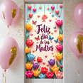 thumbnail image 4 of Decorative Design Happy Mother's Day Banner Floral Pattern Heart Motif Colorful Flowers for Mother's Day Celebration Party Decoration Event, 4 of 6