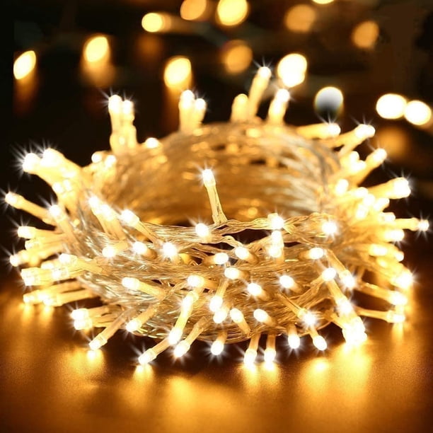 Guirnalda de Luces 20M 200 Luces LED de Navidad Interiores y Exteriores 8 Modos Guirnalda Guinguette Impermeable Cable Transparente para Fiesta en el Hogar Decoración de Bodas de Navidad, Blanco
