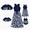 Deep Blue, variant on PatPat Family Matching Outfits Allover Floral Print Shirred Tiered Dresses and Short-sleeve Colorblock Maxi Dresses Women XL