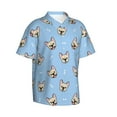 thumbnail image 2 of Fotbe Cute French Bulldog Hawaiian Shirt For Men Unisex Summer Beach Casual Short Sleeve Cotton Linen Button Down Shirts-X-Large, 2 of 9