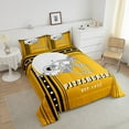 thumbnail image 5 of American Football Theme Bedding Comforter Sets Yellow Black Stripes Stars Bedding Twin, American Football City Comforter Set for Youth Teens Football Gifts for Sports Lovers (Pittsburgh), 5 of 6