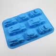 thumbnail image 5 of Juego de 2 moldes de silicona antiadherentes para magdalenas, pastel de chocolate, molde de jabón, magdalenas y gelatina, molde con forma de coches de dibujos animados, 5 of 5