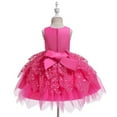 thumbnail image 3 of Toddler Baby Girls Bowknot Tulle Tutu Dress Sleeveless Sequins Flower Wedding Pageant Dress Party Dresses 0-5Years, 3 of 7