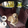 thumbnail image 2 of Funda para asiento de coche para perros PETICON impermeable con ventana de malla marrón, 2 of 8