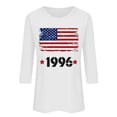 thumbnail image 4 of HOMBOM Womens Tops 3/4 Sleeve Summer T-Shirts Graphic Retro 1996 Print White Crew Neck Graphic Tees for Ladies, 4 of 4