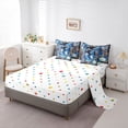 thumbnail image 5 of Feelyou Galaxy Blue Fish Animal Bedding Comforter Set for Kids Boys, Western Boho Flower Floral Queen Bedding Sets, Polkadot Reversible, 7pcs, 5 of 7