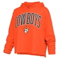 thumbnail image 2 of Women's Pressbox  Orange Oklahoma State Cowboys Nelson Arch Over Logo Long Sleeve Hooded Slub T-Shirt, 2 of 3