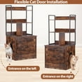thumbnail image 6 of LINJH Cat Litter Box Enclosure with 2 Storage Shelves Litter Box Furniture Hidden with Barn Door, Indoor Wooden Cat House, Rustic Brown, 6 of 8