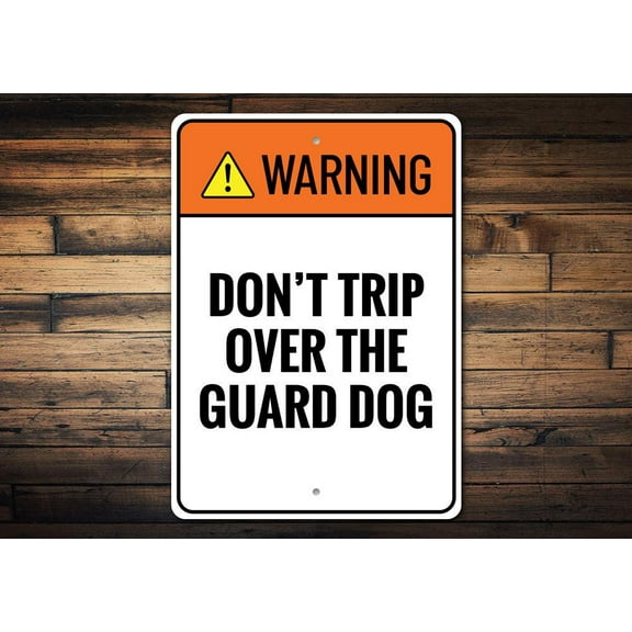Guard Dog Warning Novelty Sign, Metal Wall Decor - 10x14 inches