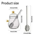 thumbnail image 3 of Piwvid Honey Jars Honey Dish with Dipper and Lid Bee Charms Decoration Crystal Clear Large Glass Jar Honey Pot Honey Dispenser Beehive Honey Containers for Store Honey Syrup Jam Jelly, 3 of 7